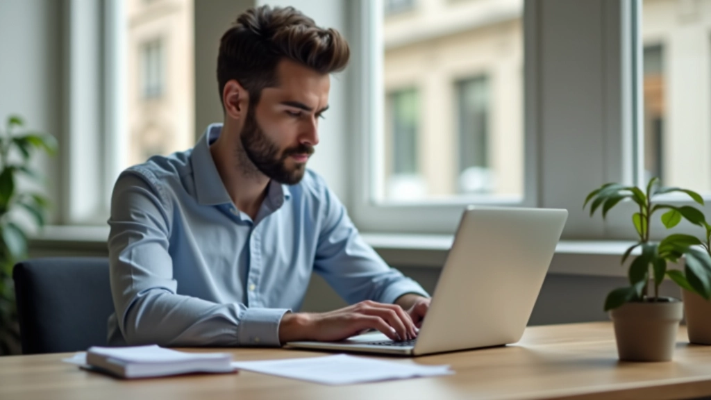 Personne consultant un relevé bancaire sur un ordinateur portable
